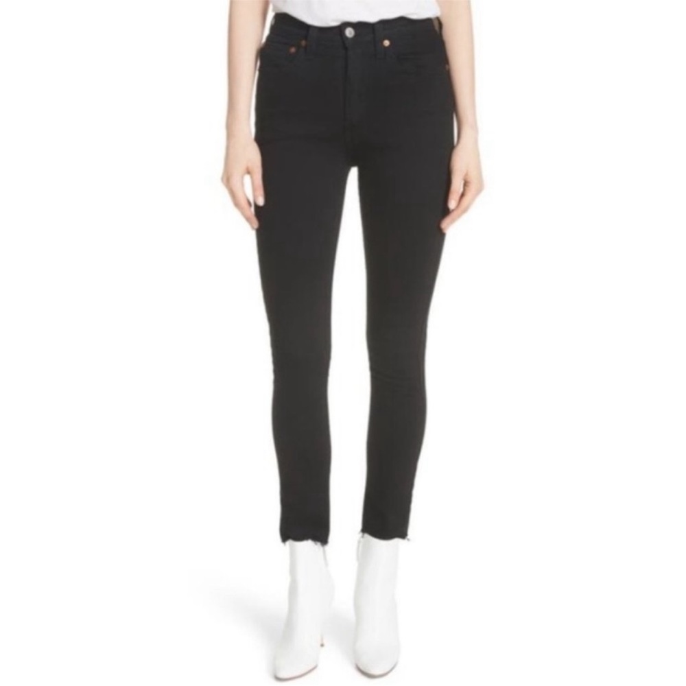 REDONE ORIGINALS High Rise Ankle Crop in Black Size 24